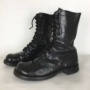 Vintage Corcoran Jump Boots Mens Cap Toe Combat Black Leather Punk Grunge Size 8